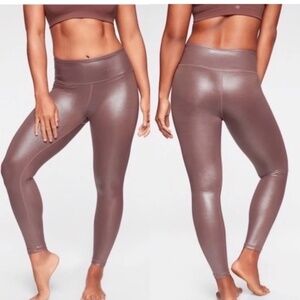 Athleta Elation Shimmer Tights Cinnamon Brown